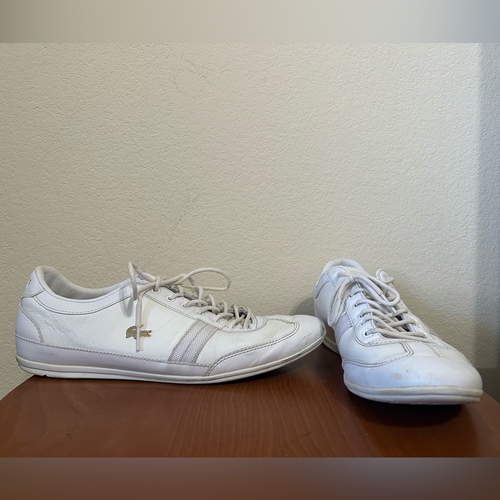 Lacoste Men's Misano-119 Sneakers White Casual Shoes Size 10.5 Lace Up Rubber